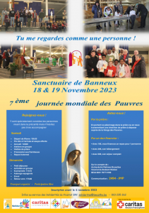 Affiche pour la Journée Mondiale des Pauvres 2023 à Banneux