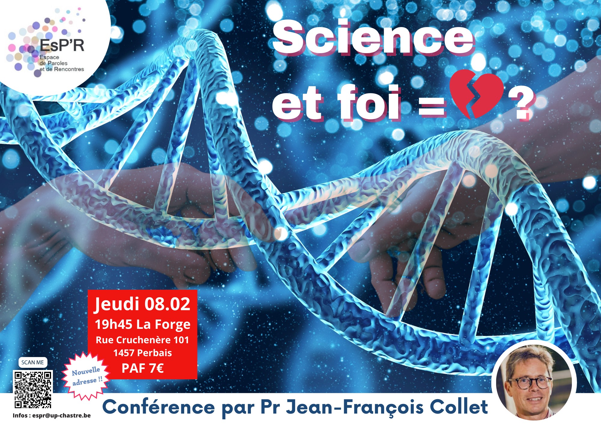 bannière pour la conférence Esp'R Sciences et Foi
