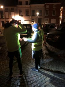 départ de la course pour apporter la flamme de Bethléem à Louvain-la-Neuve