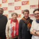 De gauche à droite, l'abbé Kipasa, Marie Costa, Bénédicte de Clercq, Elisabeth Dehorter