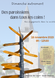Affiche dimanche autrement des paroissiens dans tous les coins