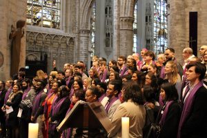 Photo de groupe des catéchumènes lors de l'appel décisif à Bruxelles, février 2024