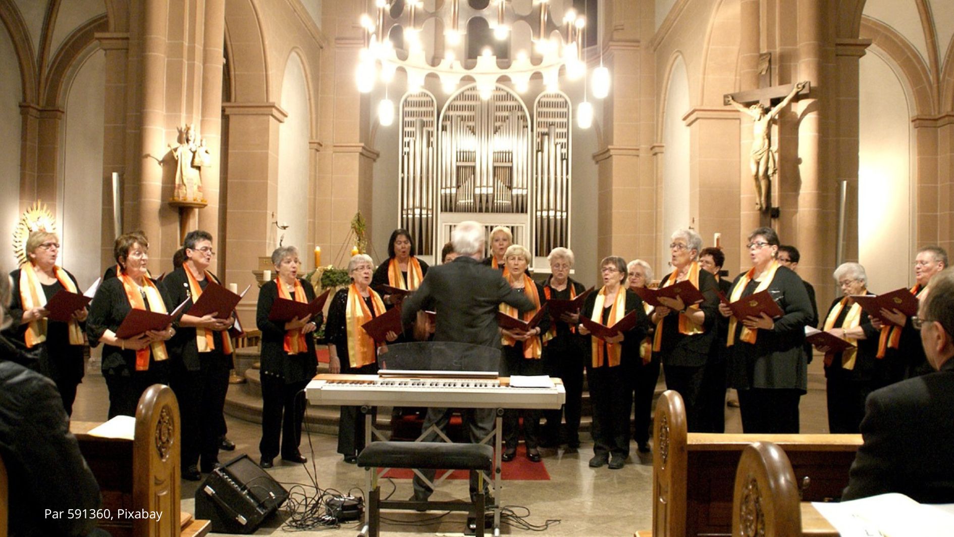 photo d'une répétition de chants dans une église