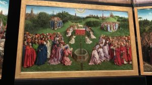 tableau principale du retable de l'agneau mystique - Gand 2024