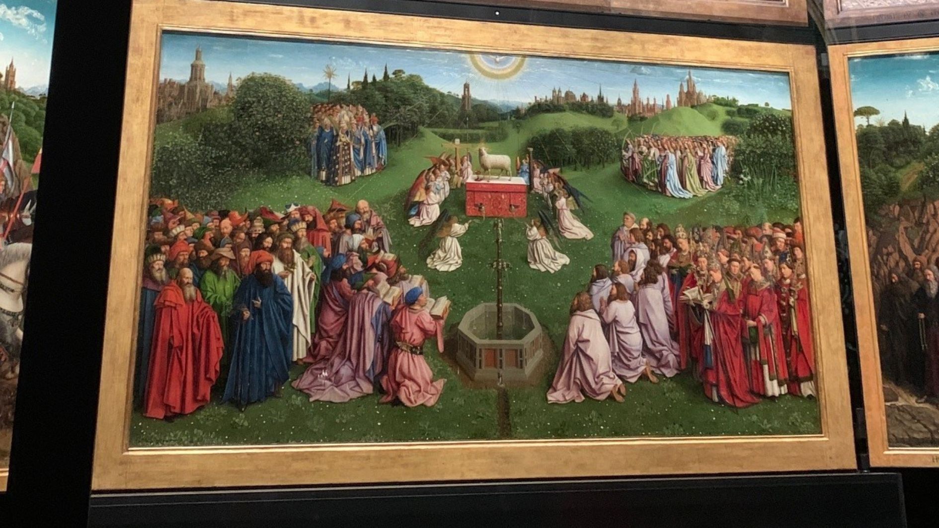 tableau principale du retable de l'agneau mystique - Gand 2024