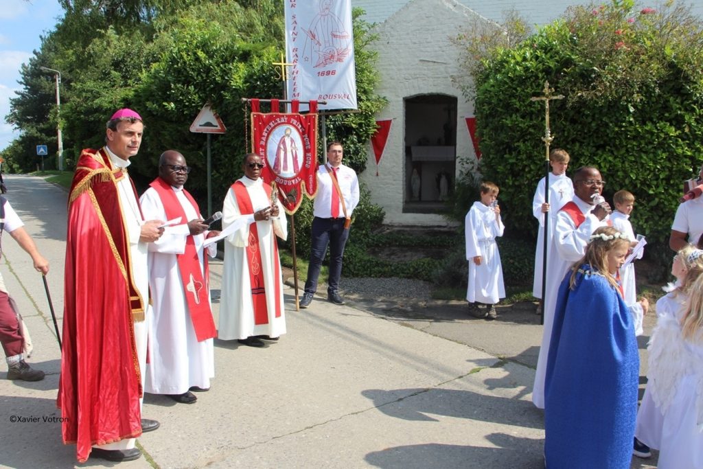Halte spirituelle pendant le tour saint barthélémy 2024 à Bousval