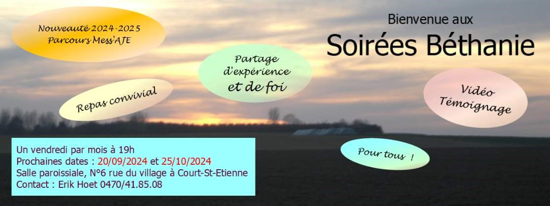 Affiche des soirées béthanie de court-saint-etienne