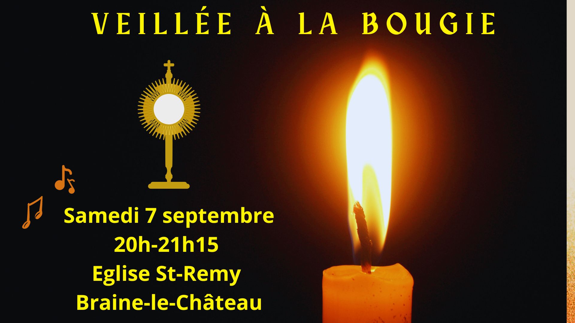 affiche d'invitation à la veillée à la bougie lors des médiévales de Braine-le-Château