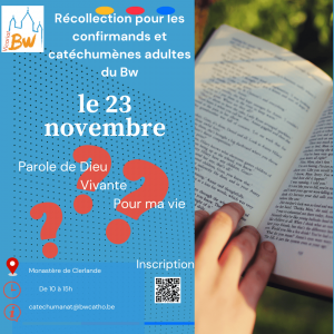 affiche de la récollection des futurs baptisés et confirmés adultes - novembre 2024