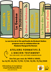 affiche ateliers formatifs à l'ancien testament avec margueritte roman