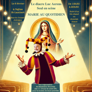 Affiche du spectacle de clown Marie au Quotidien de Luc Aerens à Jodoigne