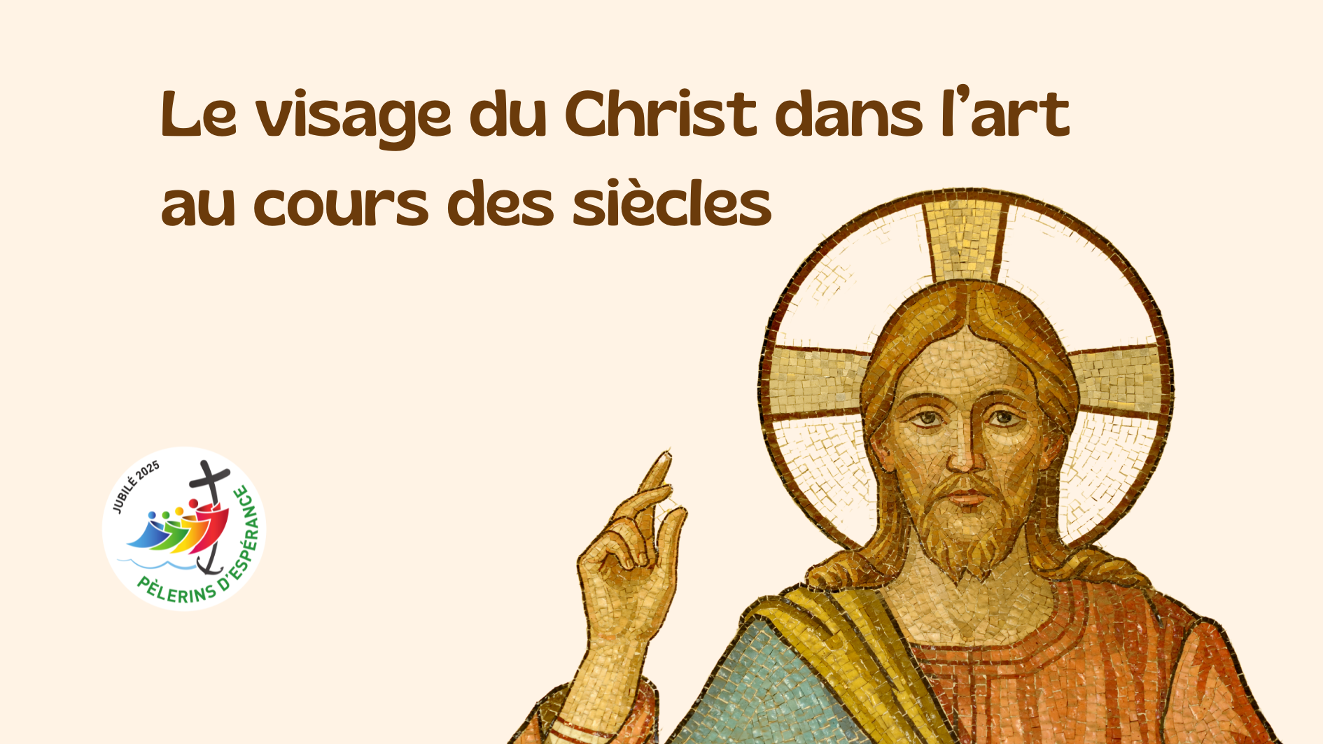 Bannière pour la conférence: le visage du Christ dans l'Art au cours des siècles à Waterloo