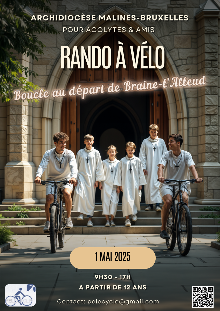 Affiche journée à vélo pour les acolytes le 1er mai 2025