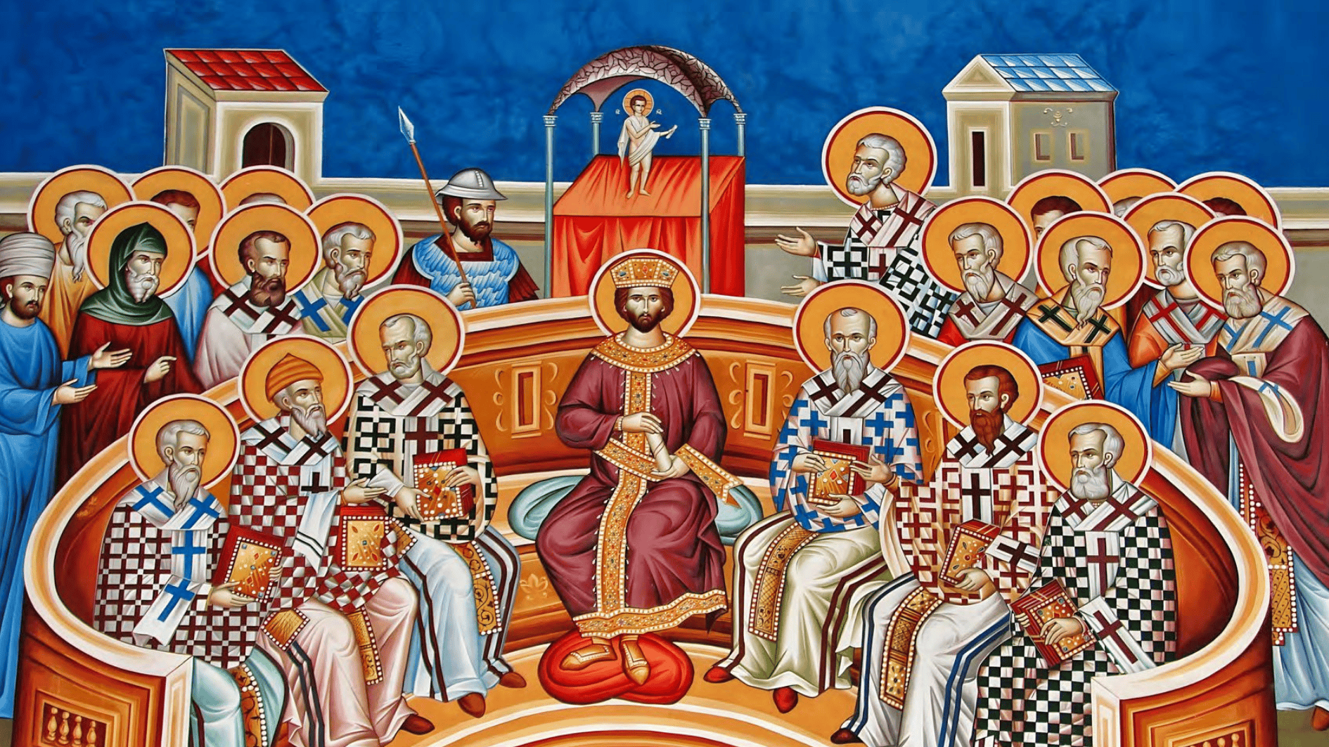 Icône représentant le Concile de Nicée pour les 1700 ans du concile de Nicée