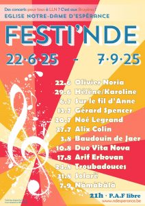 affiche du Festi'NDE 2025 avec les concerts