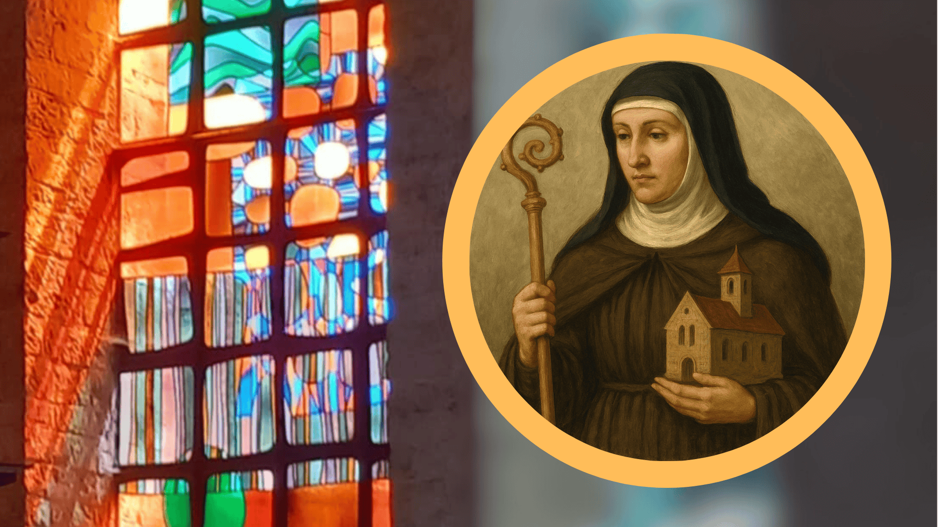 Bannière illustrant la vie et la balade proposée sur les pas de Sainte Adèle