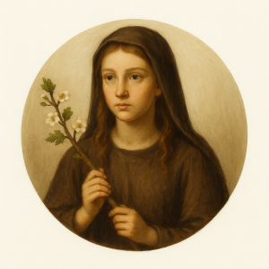 portrait de Sainte Ermelinde par ChatGPT