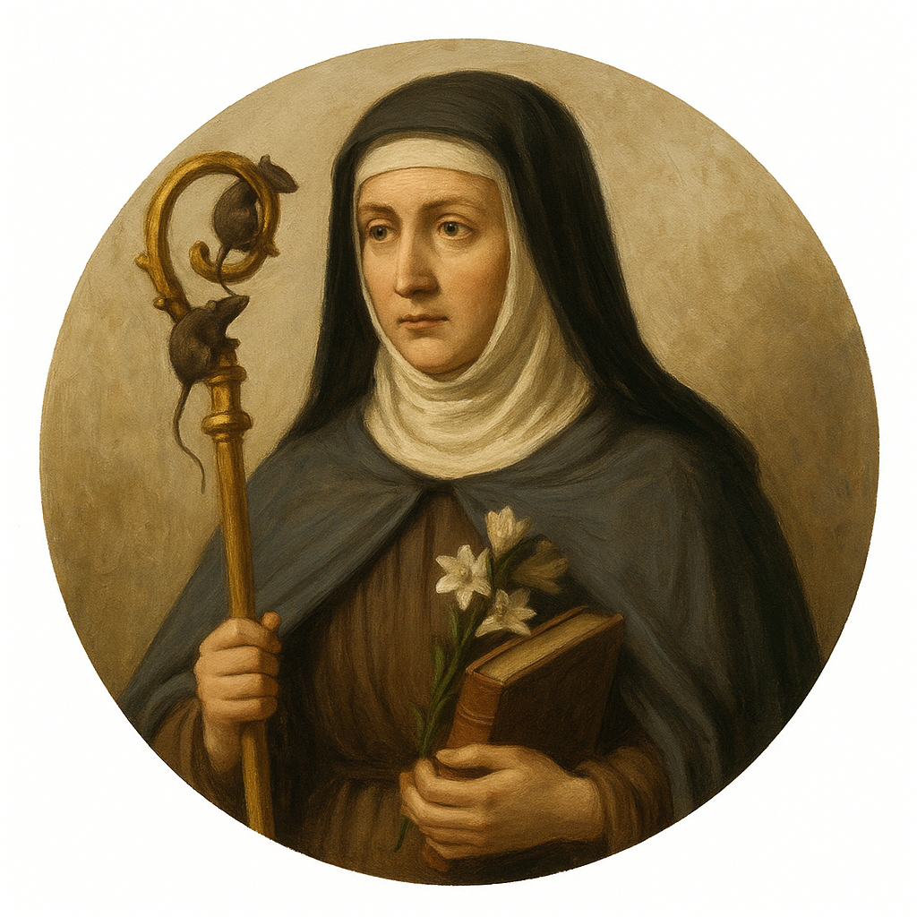portrait de sainte Gertrude de Nivelles, par ChatGPT
