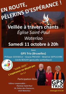 Affiche du concert de GPS Trio à Waterloo en octobre 2025