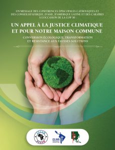 Couverture de l'appel à la justice climatique et pour notre maison commune des conférences épiscopales des pays du Sud.