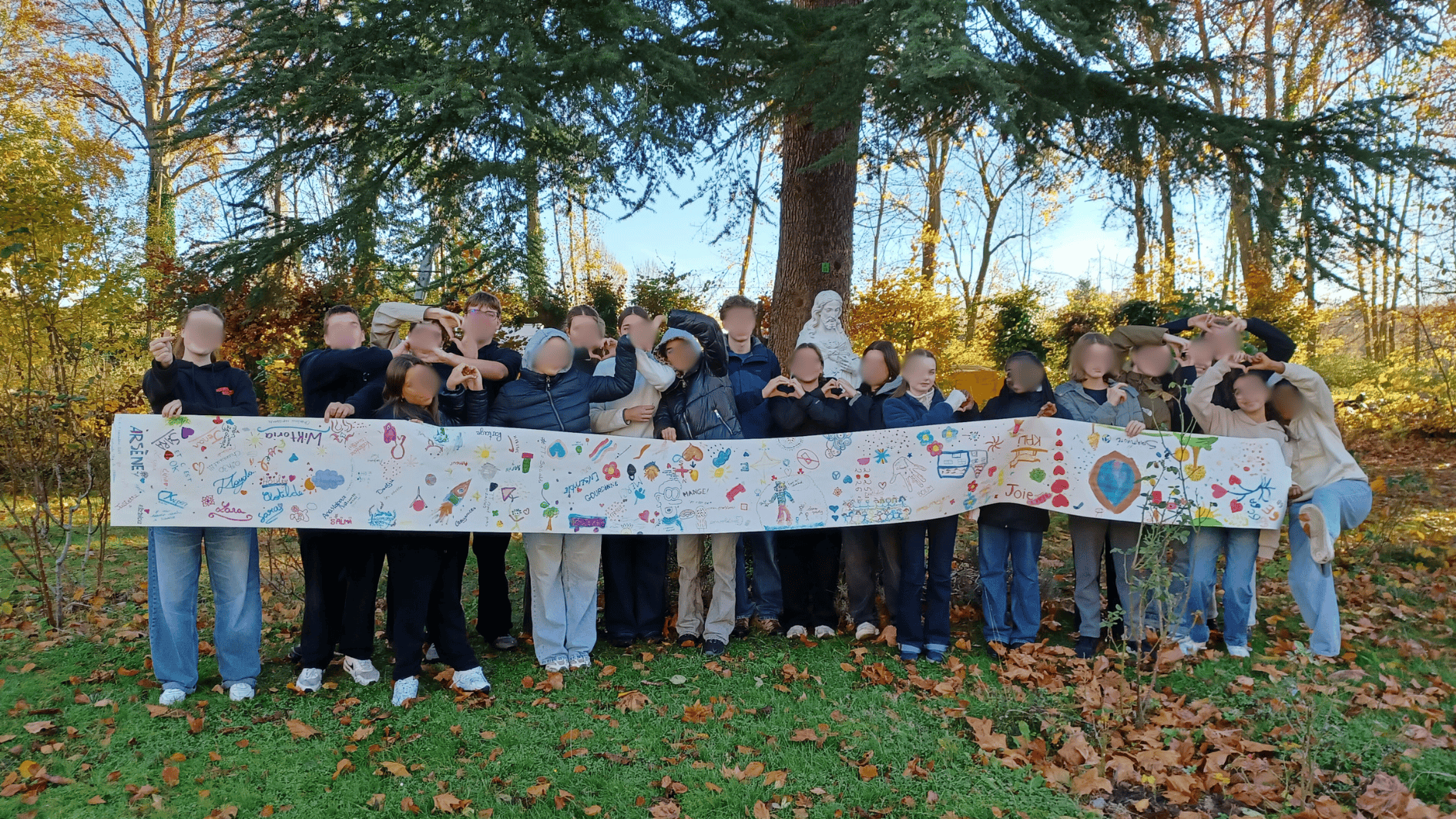 photo des élèves de rhéto participants à la retraite