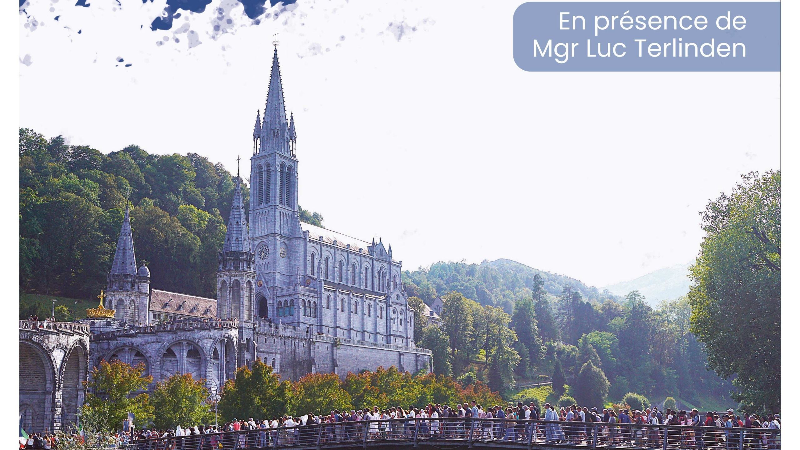 Bannière du pèlerinage à Lourdes 2026