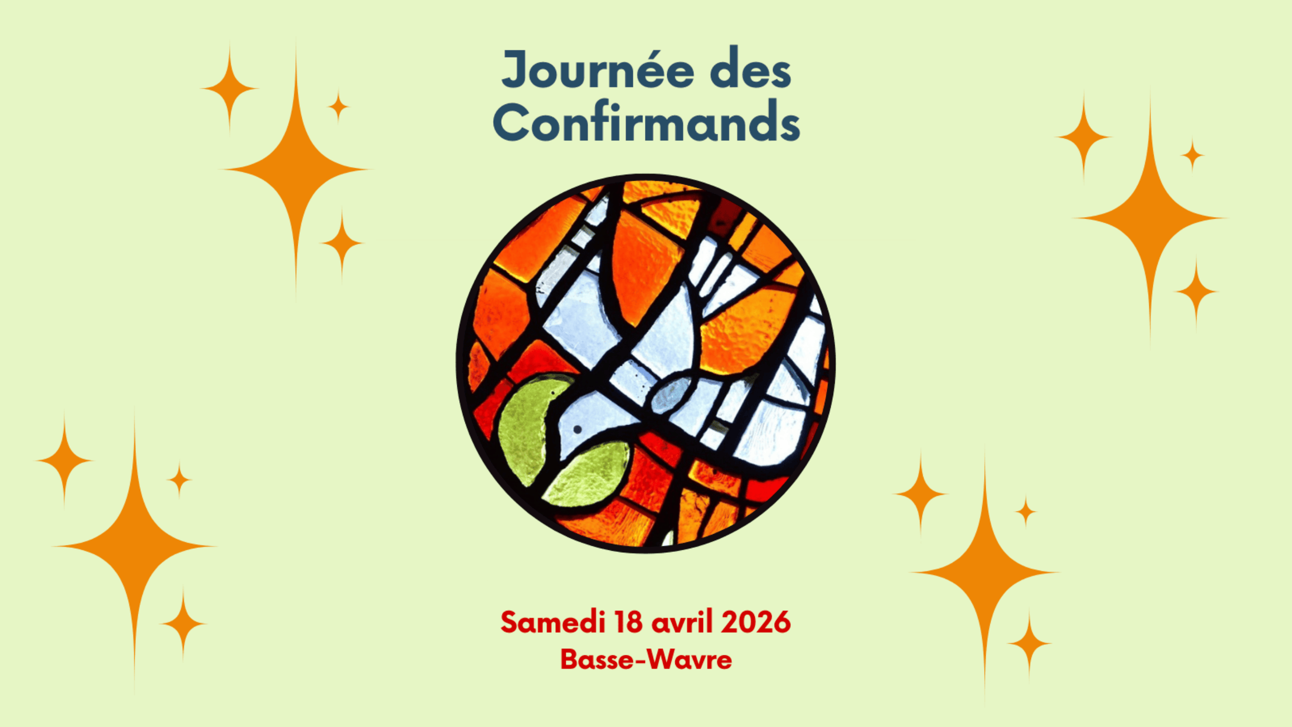 Bannière pour la journée des confirmands 2026