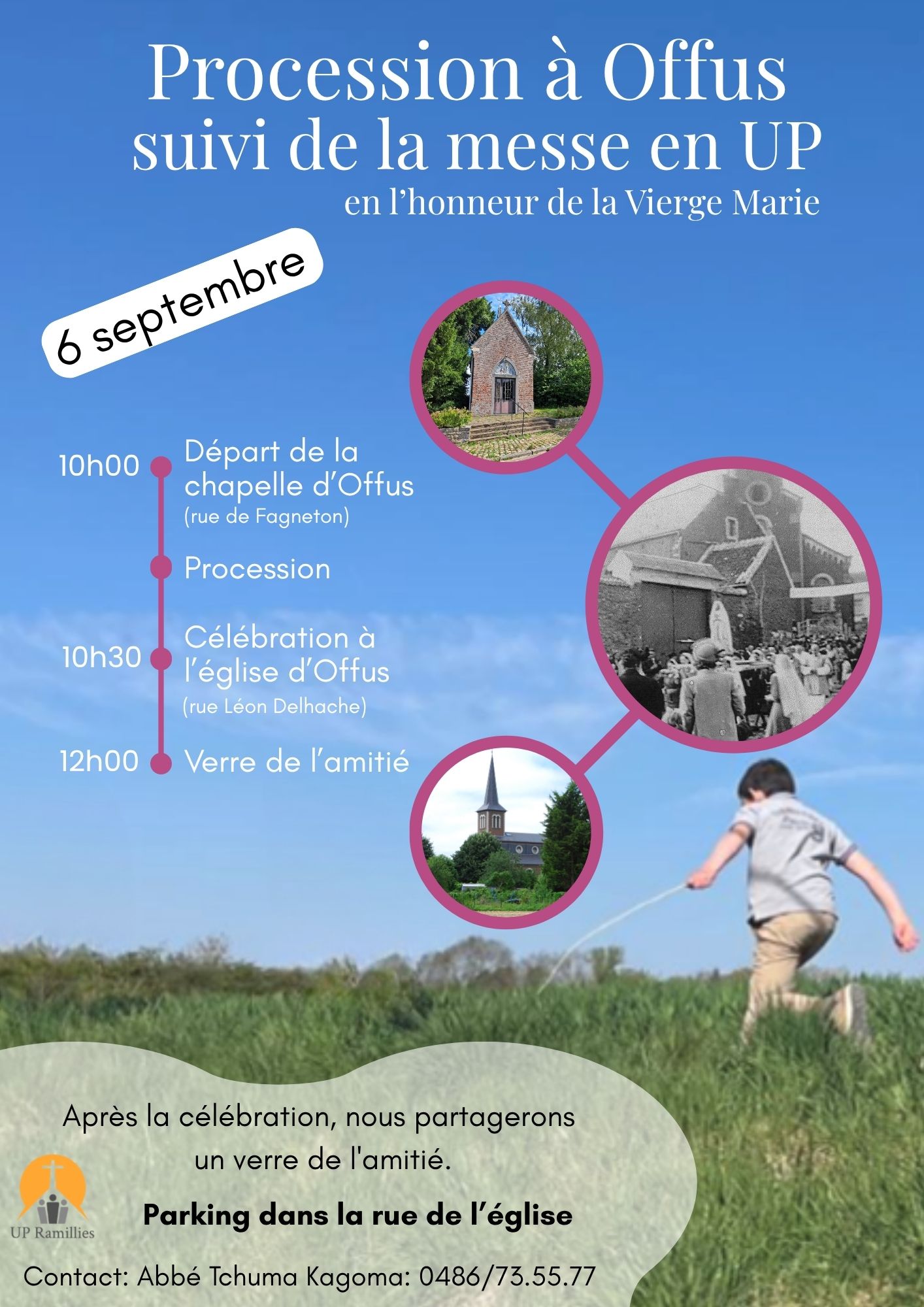 Affiche de la procession à Notre-Dame de Lourdes d'Offus
