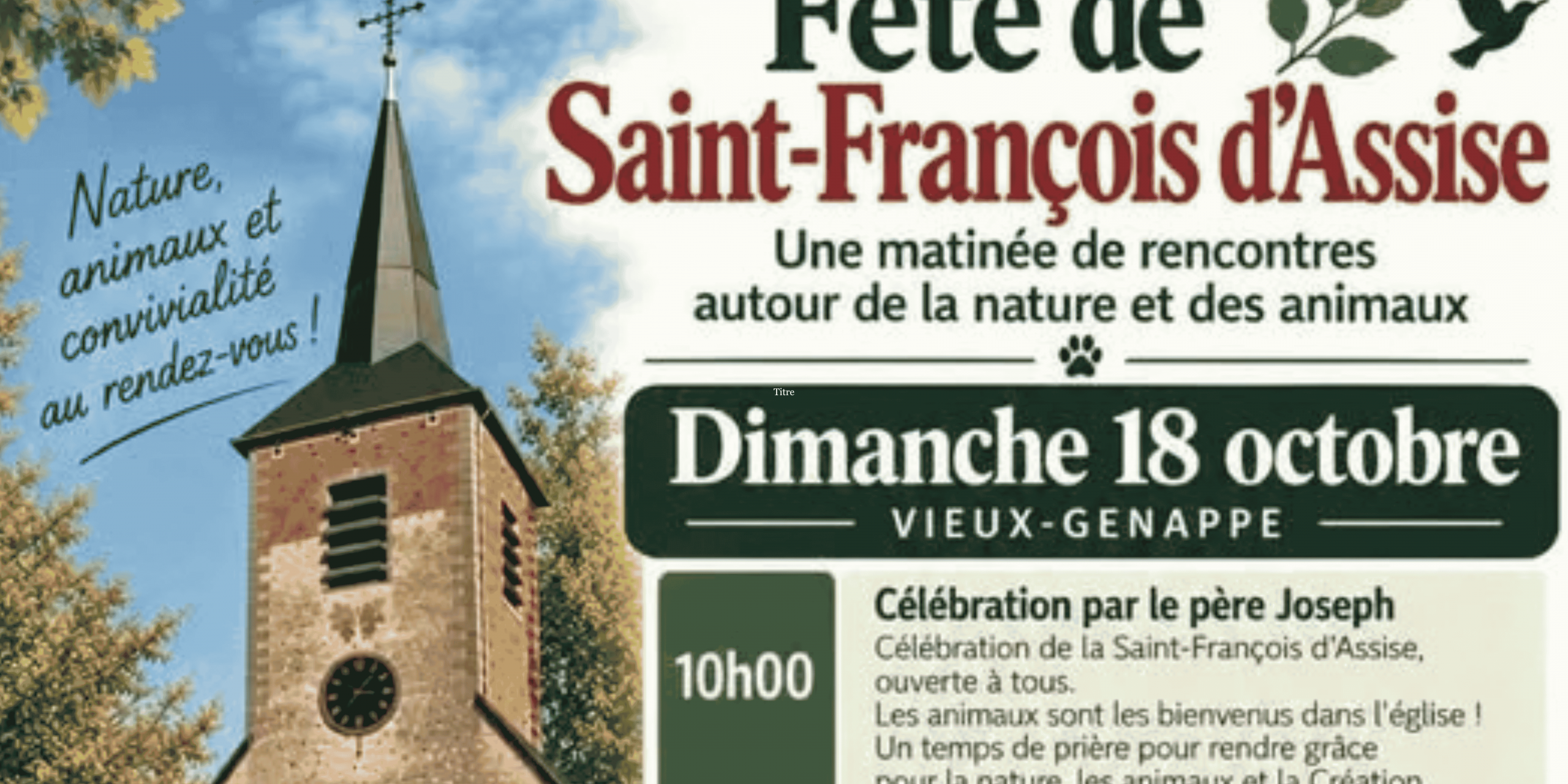 bannière pour la fete de la saint françois à vieux genappe en 2026
